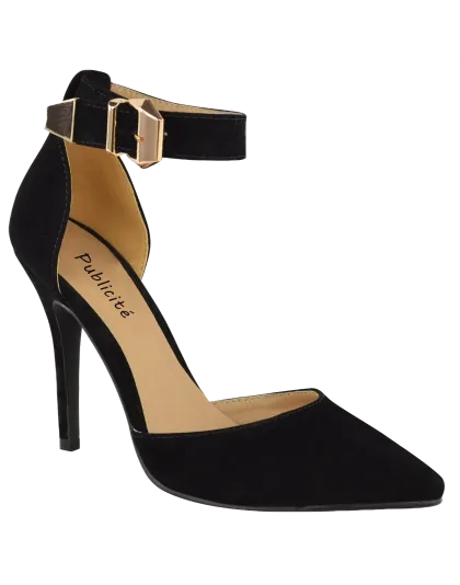 Womens high heel point toe stiletto sandals ankle strap court shoes